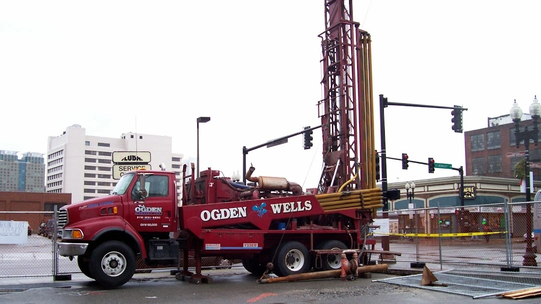 Authentic T.J. Ogden Co. heavy rotary drilling rig completing a bedrock water well in Massachusetts